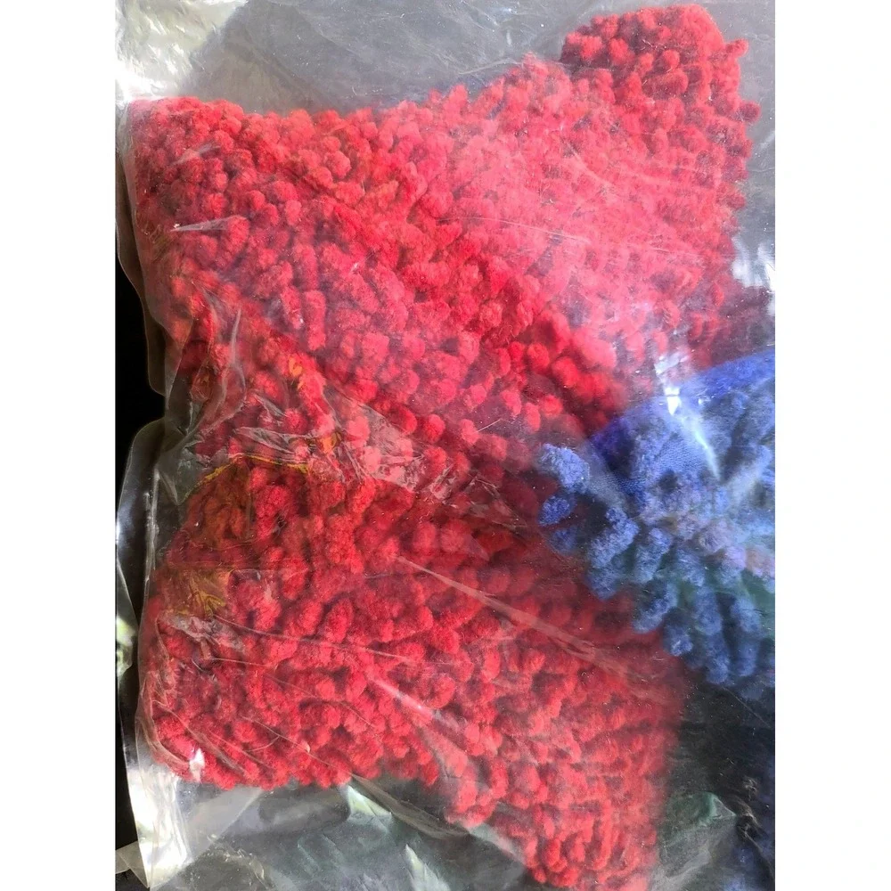 Set of 3 Red White Blue Star Chenille Mini Pillows Plush Patriotic Americana NEW
